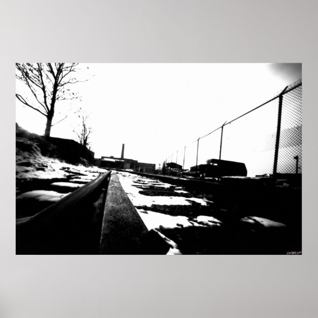 Ground View Of Rail Road Tracks Poster (Front)