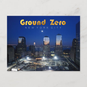 Ground Zero, Manhattan, NYC at night Postcard