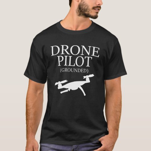 Grounded Drone Pilot Dark T_shirt