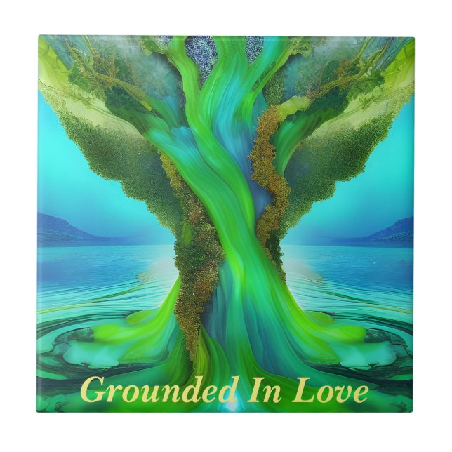 Grounded in Love Bible passage  Ceramic Tile (Front)