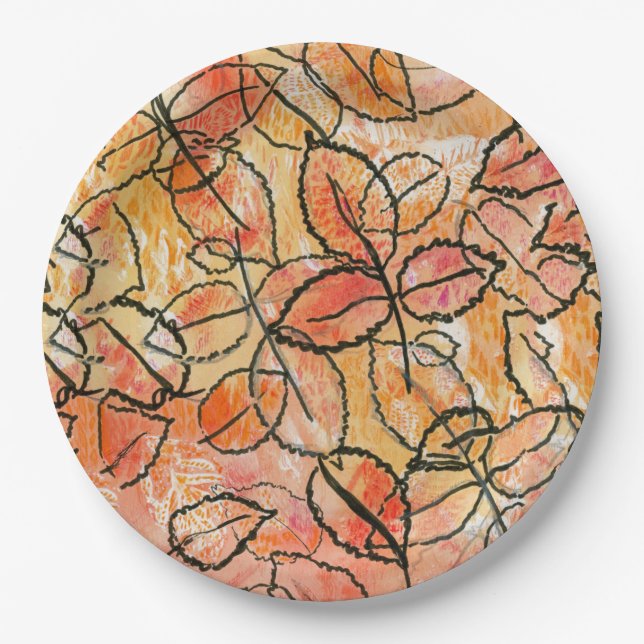 Grounded Leaves design on Party Plates (Front)