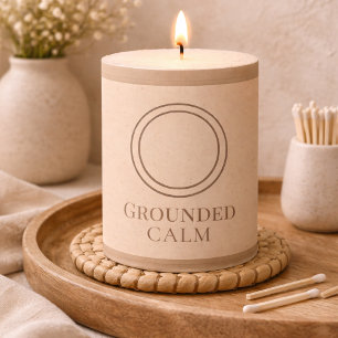 Grounded Sand Circle Pillar Candle