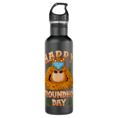 Groundhog Day 2022 Face Mask Spring February Tradi Stainless Steel Water Bottle