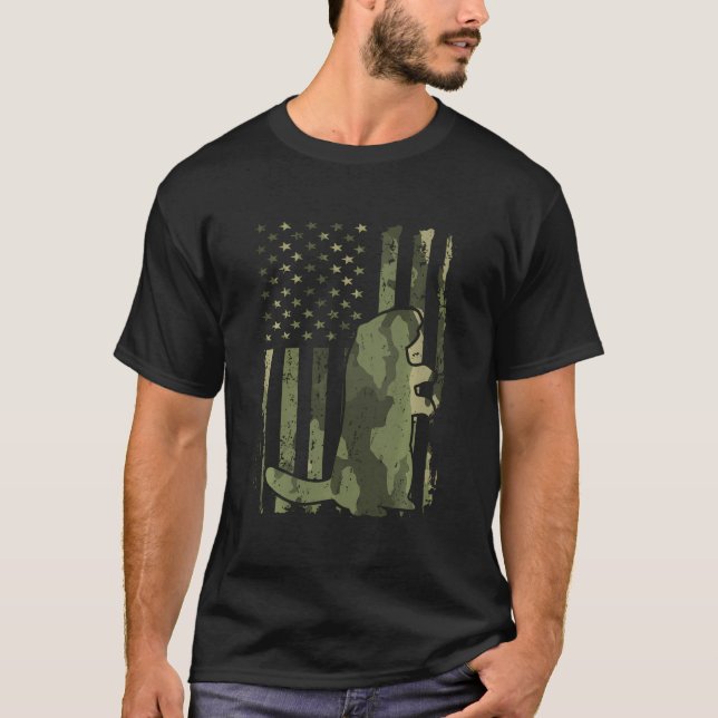 Groundhog Day 2023 Camouflage American Flag Ground T-Shirt (Front)