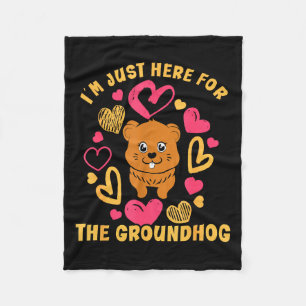 Groundhog Day 2024 Enthusiast February 2nd Funny G Fleece Blanket