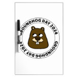 Groundhog Day 2024 with Groundhog face Dry Erase Board
