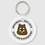 Groundhog Day 2024 with Groundhog face Keychain