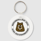 Groundhog Day 2024 with Groundhog face Keychain (Back)