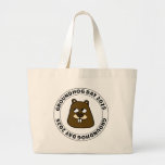 Groundhog Day 2025 with Groundhog face Large Tote Bag