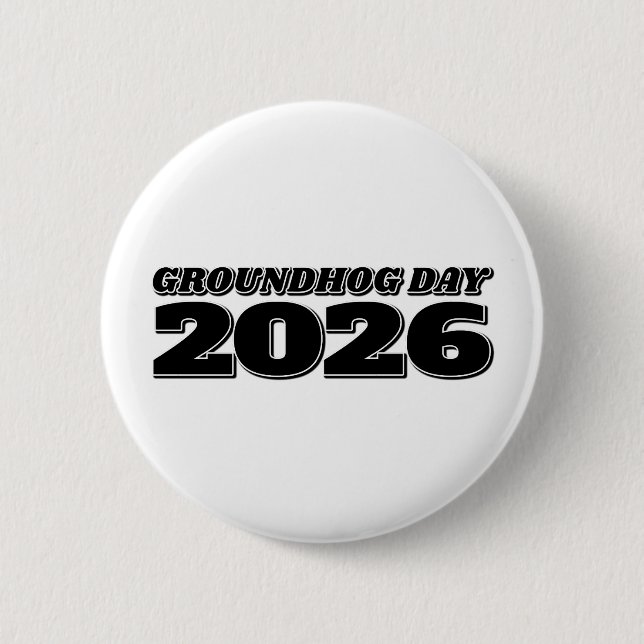 Groundhog Day 2026 Button (Front)