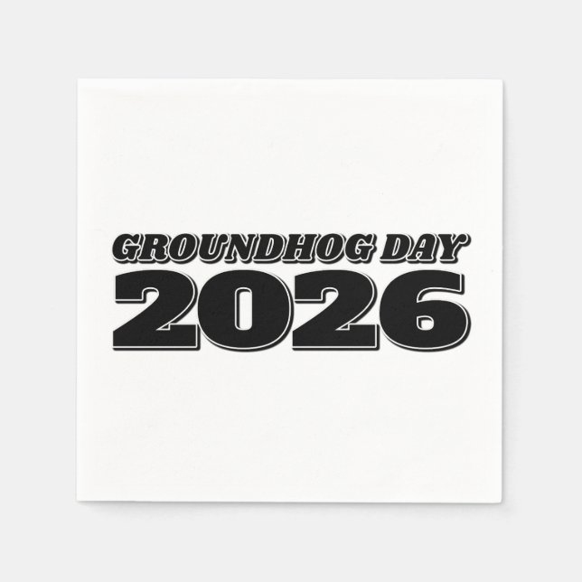 Groundhog Day 2026 Napkins (Front)