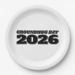 Groundhog Day 2026 Paper Plates