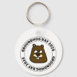 Groundhog Day 2026 with Groundhog face Keychain