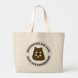 Groundhog Day 2026 with Groundhog face Large Tote Bag