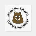 Groundhog Day 2026 with Groundhog face Napkins