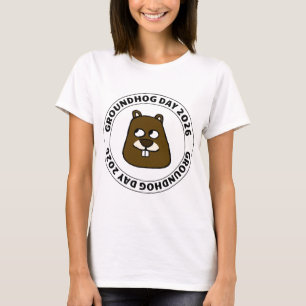 Groundhog Day 2026 with Groundhog face T-Shirt