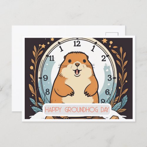 Groundhog Day A Celebration of Spring Postcard