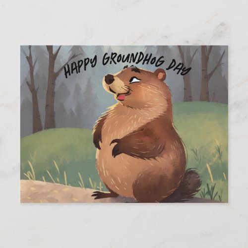 Groundhog Day A Celebration of Spring Postcard