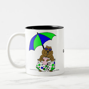 Groundhog Day Beach Umbrella Two-Tone Coffee Mug
