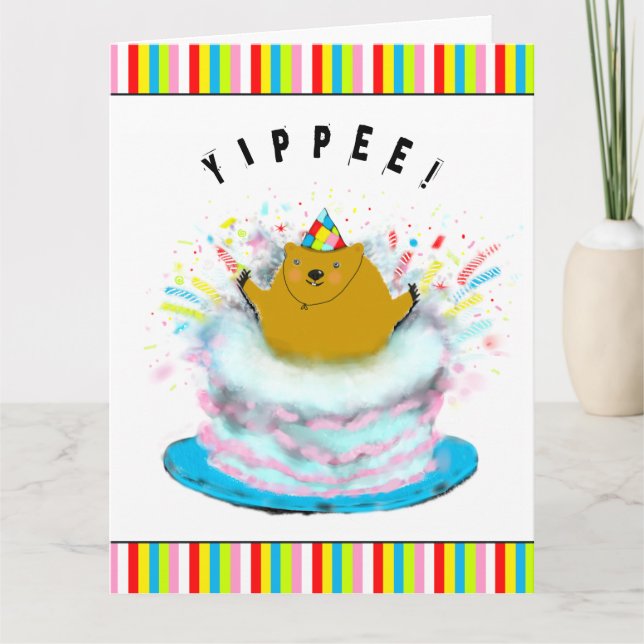 Groundhog Day Birthday Card (Front)