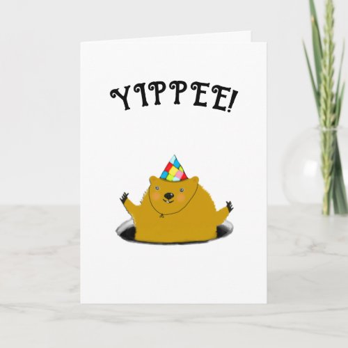 Groundhog Day Birthday Card