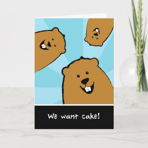 Groundhog Day Birthday Card Searching for Cake