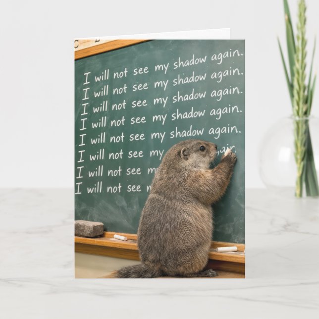 Groundhog Day Birthday Humor Card (Front)