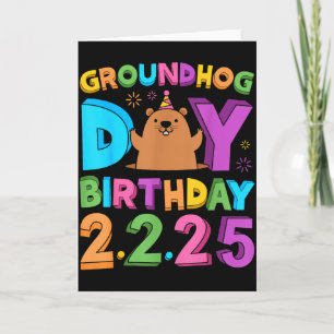 Groundhog Day Birthday Party Hat Retro 60s 70s 80s Card