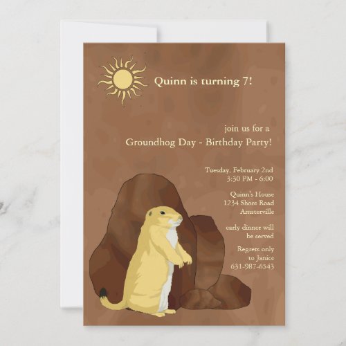 Groundhog Day Birthday Party Invitation