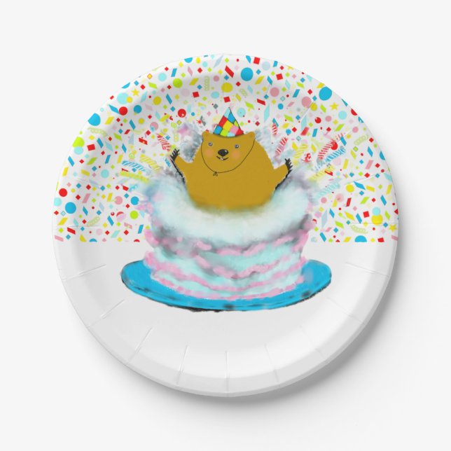 Groundhog Day Birthday Party Paper Plates (Front)