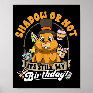 Groundhog Day Birthday Shadow Or Not Still My Bday Poster