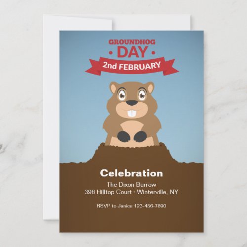 Groundhog Day Celebration Invitation