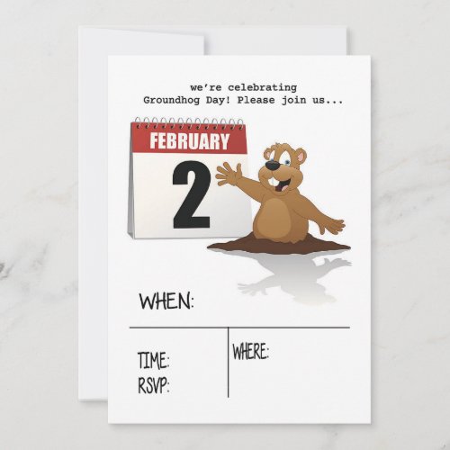 Groundhog Day Celebration Party Invitation