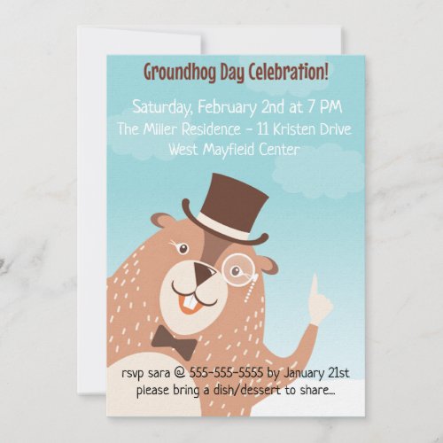 Groundhog Day Celebration Party Invitation