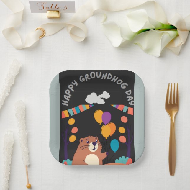 Groundhog Day Celebration: Shadow or Shine? Paper Plates (Wedding)