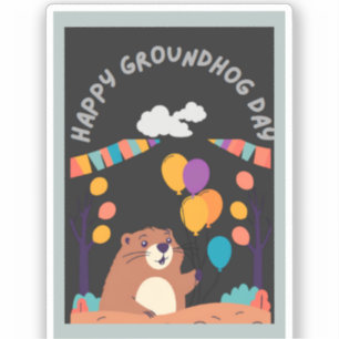Groundhog Day Celebration: Shadow or Shine? Sticker