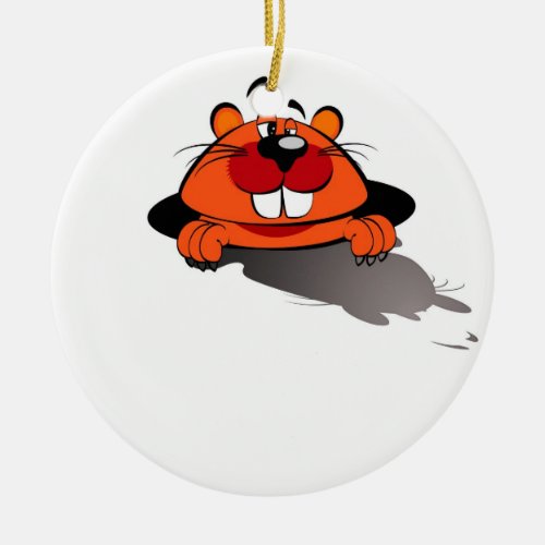 Groundhog Day Ceramic Ornament