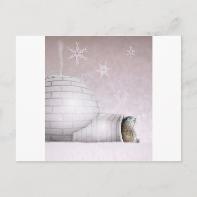 Groundhog Day - Chillin' at the igloo Postcard (Front)