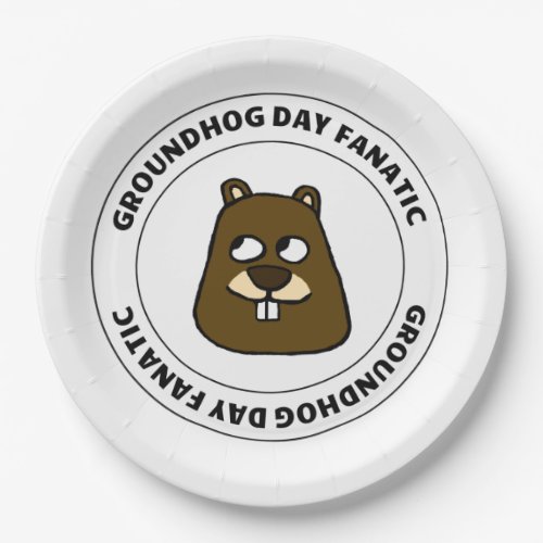 Groundhog Day Fanatic Paper Plates