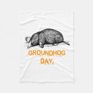 Groundhog Day For Men Women 2023 Woodchuck Pajamas Fleece Blanket