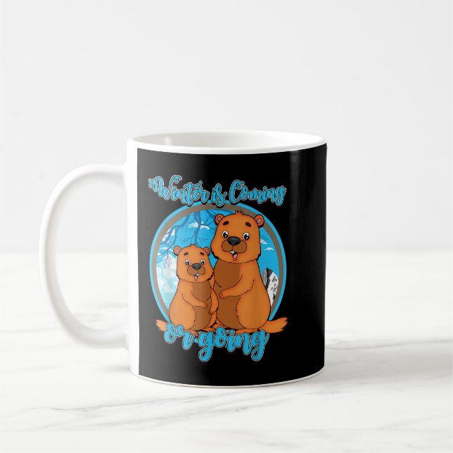 Groundhog Day for Phil Punxsutawney Winter or Spri Coffee Mug (Left)