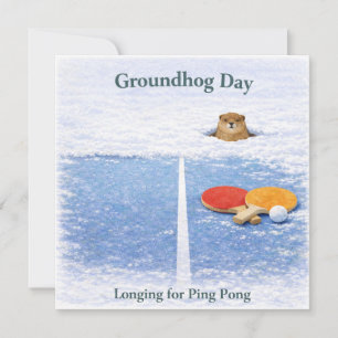 Groundhog Day for Ping Pong Player Holiday Card
