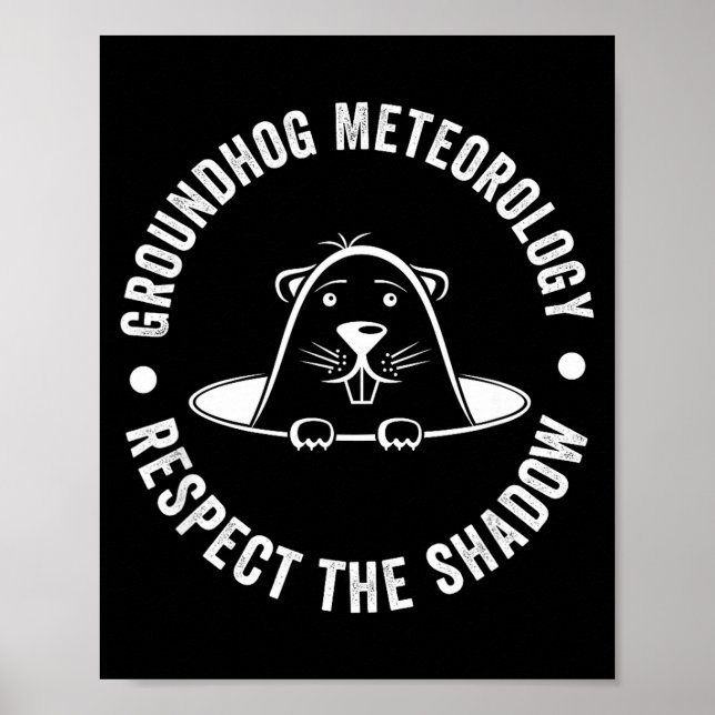 Groundhog Day Funny Quote , Respect The Shadow Met Poster (Front)