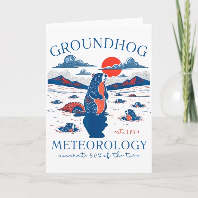 Groundhog Day Funny Quote Respect The Shadow Meteo Card (Front)