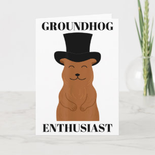Groundhog Day Funny Shadow Winter Spring Groundhog Card