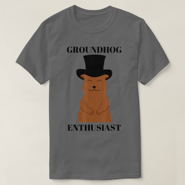 Groundhog Day Funny Shadow Winter Spring Groundhog T-Shirt (Design Front)
