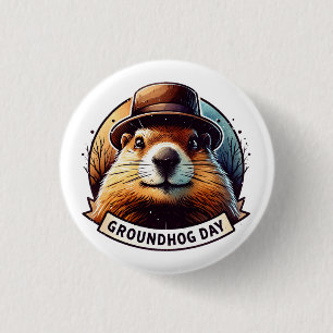 Groundhog Day, Groundhog,  Button