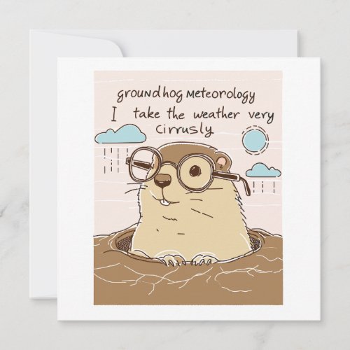 Groundhog Day Groundhog Meteorology Holiday Card