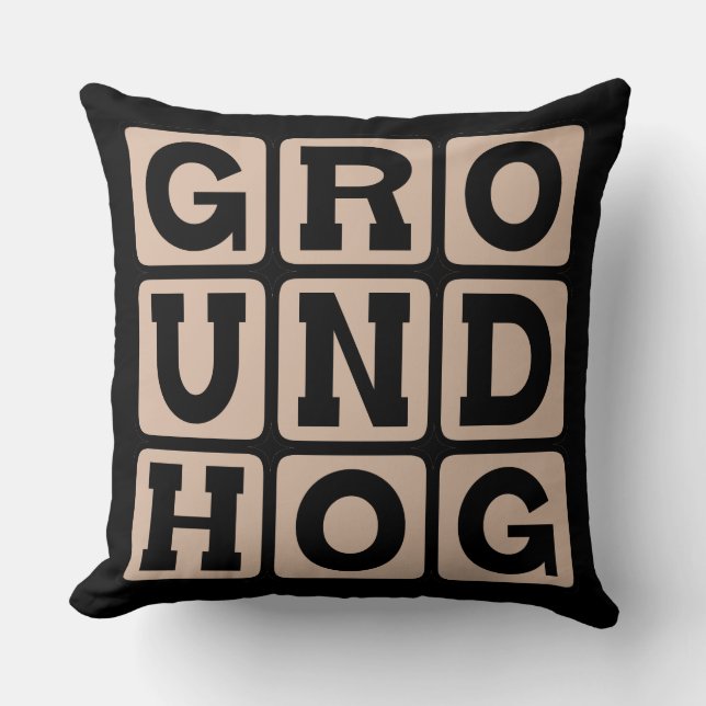 Groundhog Day, Holiday Throw Pillow (Front)