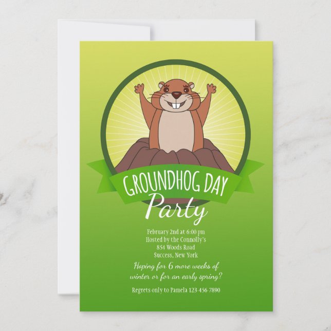 Groundhog Day Invitation (Front)